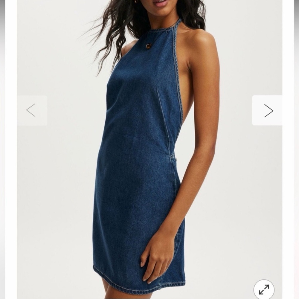 Zara Halter Denim Dress